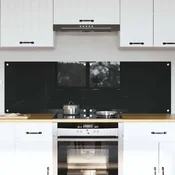 vidaXL Zaščita za kuhinjo Črna 80 x 50 x 0.8 cm kaljeno steklo