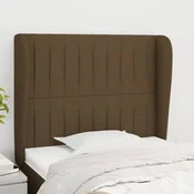 Vidaxl vidaXL Vzglavje s krilci temno rjavo 83x23x118/128 cm blago