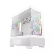 DeepCool kućište računala - CG380 3F WH (bijelo, s prozorom, 3x12 cm A-RGB, BTF, mATX, 2xUSB3.0, 1xUSB2.0)