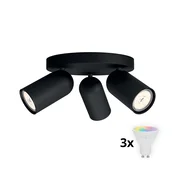 Philips - LED RGBW prigušiva spot svjetiljka PONGEE 3xGU10/4,8W/230V crna + daljinski upravljac