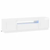 vidaXL LED TV omarica Bela visok sijaj Inženirski les