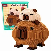 shumee Kapibara in Panda, gradbeni bloki, 3470 kosov, velika 3D figura, naredi sam