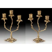 Casa Padrino luxury baroque candle holder set gold 17 x H. 26 cm - Handmade baroque style bronze candlesticks - Baroque decorative accessories - Baroque interior - Noble & Magnificent