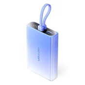 Vention 10000mAh power bank, LED, USB-C + Lightning + USB-A, 22.5W (modra)
