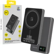 BLAVEC Prenosna baterija BJ-03 Slim 10000 mAh 13,5 mm USB-C 22,5 W magnetno-induktivna MagSafe 3v1 PBBJ03-MC10G siva aluminijasta