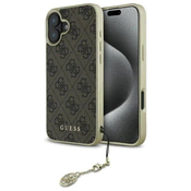 slomart Etui Guess 4G Charms Collection za iPhone 16 Plus - rjavo