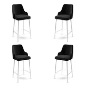 Hanah Home Set barskih stolica Enox, 4 komada, Crno-beli