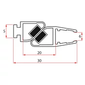 Komplet 45° magnetnih tesnil za steklo 6 mm in profil, 1900 mm - Gelco - 24 - 14