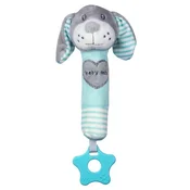 Baby Mix Medvedek Mint žvižgajoča plišasta igrača z zobotrebcem