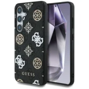 Originalni GUESS ovitek GUHMS25SP4PWPK za Samsung Galaxy S25 5G - MagSafe - Stamp - PU - črn