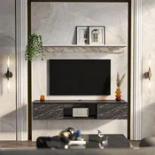 Hanah Home TV Komoda Elia, 140x25,6x32 cm, Crna