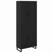 Vidaxl Visok predalnik s predalom Črna Orehovina 69,5 x 34 x 180 cm