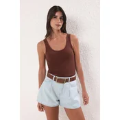 Trendyol Milla Ženska majica TWOSS22AL0042, Braon