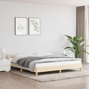 shumee vidaXL Posteljni okvir brez vzmetnice, kremne barve, 160x200 cm, oblazinjen s tkanino