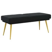 vidaXL Dvojna klop Črna 120 x 45 x 46 cm Žamet