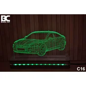 Black Cut 3D Lampa Zelena