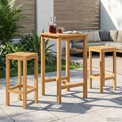 vidaXL zunanji barski set 3 pcs Neobdelano Trden tikov les