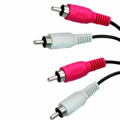 Avdio kabel 2x CINCH moški - 2x CINCH moški, 5m, črn