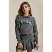 Otroški pulover Polo Ralph Lauren siva barva, 313979022001