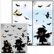 Korbi Strašavno mestno okrasje – nalepke za okna, Halloween dekoracija, komplet