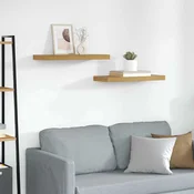Polica na zidu 2 pcs Bež 60 x 23,5 x 4 cm Konstruirano drvo