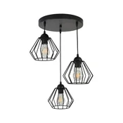 ADVITI WAYA viseča stropna lampa 3 × E27, črna