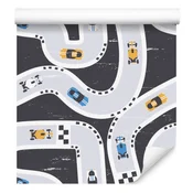 Barvita tapeta z motivom reli avtomobilov za dnevno sobo in spalnico 50x1000 cm