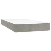 Vidaxl Vzmetnica z žepkasto vzmetjo srednje trdote svetlo siva 90x200x20 cm žamet