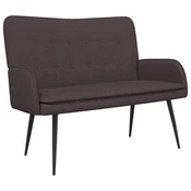 Vidaxl Kavč za 2 osebi Temno rjava 115 x 61 x 87 cm Blago