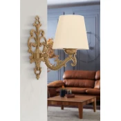 Opviq Zidna lampa Claire, 15x10x13cm, IP20, Krem-zlatna boje