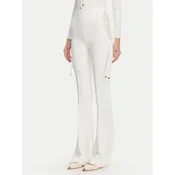 Elisabetta Franchi Hlače iz tkanine PA-083-51E2 Bela Regular Fit