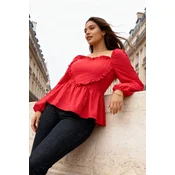 Trendyol Curve Ženska bluza Tbbaw26Af00051, Crvena