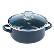 FACKELMANN Šerpa+stakleni poklopac, 18cm Emajl, 1.75l, Plava