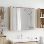 vidaXL Kopalniška ogledalna omara Sonoma hrast 73,5 x 16 x 62,5 cm