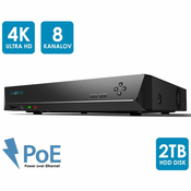 Reolink NVR snemalna enota, priklop do 8 kamer, 24/7 urno snemanje, vgranja HDD do 4T + eSata zunanji do 4TB, PoE - VGRAJEN 2T HDD DISK