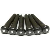 Graphtech PP-2122-00 TUSQ Traditional Style Bridge Pins Black w Inlay