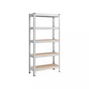 Songmics Polica enota 5 polic 150x75x30 cm srebrna