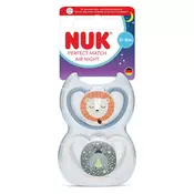 Nuk tolažilna duda - silikon Perfect Match Air Night 0-6 m, 2 kos sort.