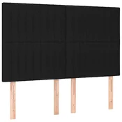 Vidaxl Vzglavje postelje črno 144x5x118/128 cm blago