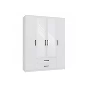 Garderobna omara Mandeville 117 (Bela) Bela, 205x160x52cm, Vrata omare: S tečaji