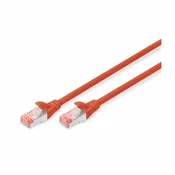 DIGITUS Digitus DK-1644-050/R RJ45 omrežni kabel CAT6 S/FTP 5 m rdeča brez halogena, zviti pari, z zaščitnim zapornim zatičem, ognjevaren 1 kos, (21218894)