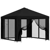 vidaXL vidaXL Vrtni gazebo s stranskimi stenami 3 x 3 m Črna, (5000218840)
