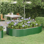 Povišena vrtna gredica od pocincanog celika 214x140x36 cm zelena