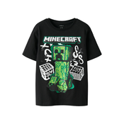 NAME IT Majica NKMDI MINECRAFT travnato zelena/temno zelena/črna/bela