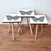 HANAH HOME Set 3 stocica 3Shp12 White
