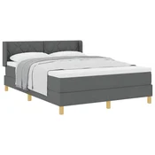 Vidaxl Postelja z vzmetnico z vzmetnico Temno siva 200 x 160 cm blago