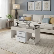Songmics Kavni stolik z nastavljivo višino 50x100x48 cm bež