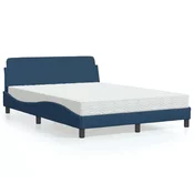 vidaXL vidaXL Postelja z vzmetnico modra 140x190 cm blago, (21216168)