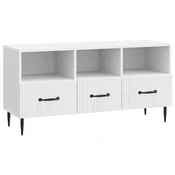Vidaxl TV omarica s predalom Bela 102 x 34,5 x 50 cm Inženirski les