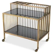 Casa Padrino luxury serving trolley vintage brass/gray 80 x 50.5 x H. 76.5 cm - Hotel restaurant gastronomy trolley - Luxury hotel restaurant gastronomy accessories - Luxury furniture
